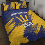 Black Barbadians Pride Est 1966 Quilt Bed Set - African Pride