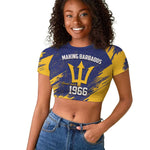 Black Barbadians Pride Est 1966 Raglan Cropped T shirt - African Pride
