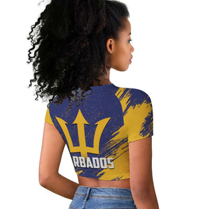 Black Barbadians Pride Est 1966 Raglan Cropped T shirt - African Pride