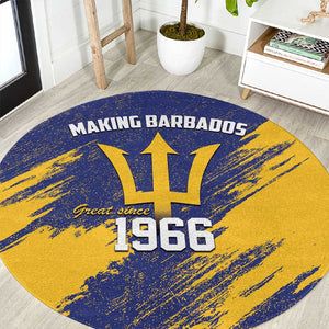 Black Barbadians Pride Est 1966 Round Carpet - African Pride