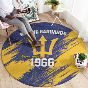 Black Barbadians Pride Est 1966 Round Carpet - African Pride