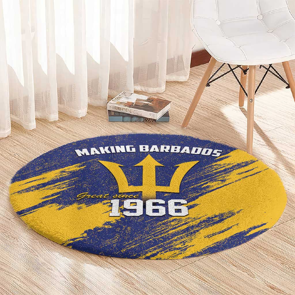 Black Barbadians Pride Est 1966 Round Carpet - African Pride