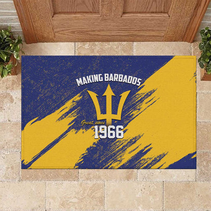 Black Barbadians Pride Est 1966 Rubber Doormat - African Pride