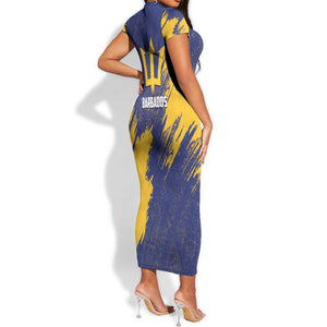 Black Barbadians Pride Est 1966 Short Sleeve Bodycon Dress - African Pride