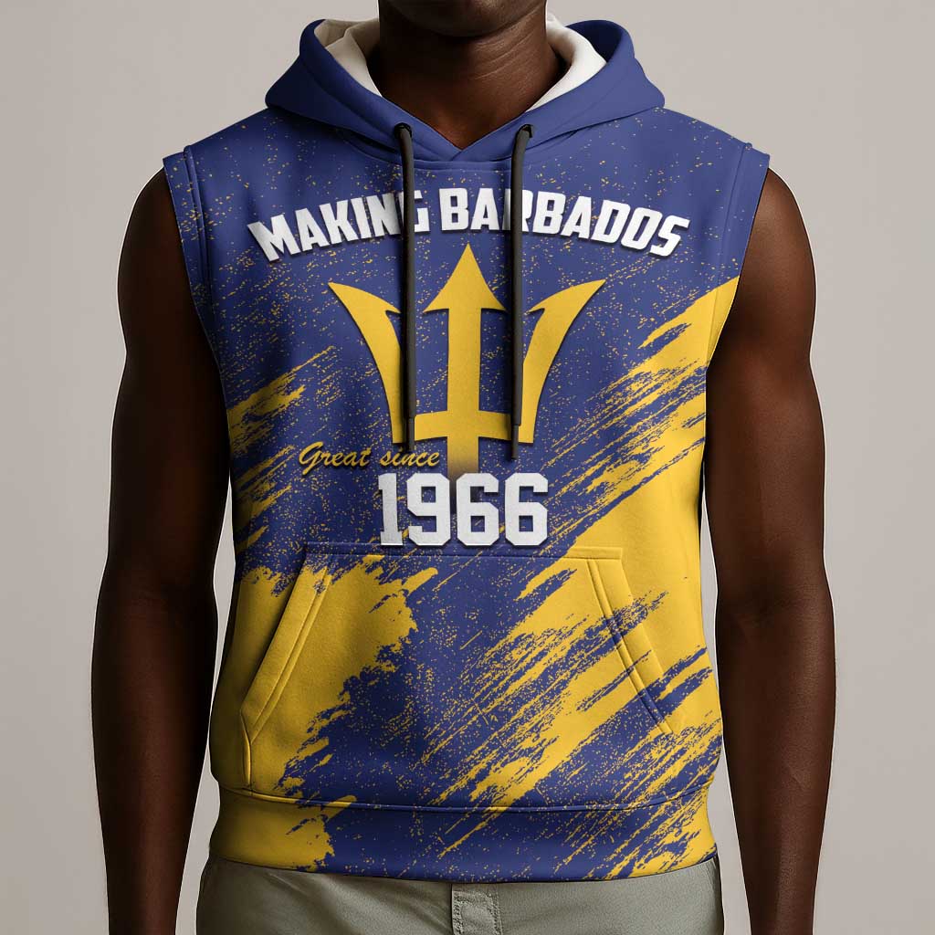 Black Barbadians Pride Est 1966 Sleeveless Hoodie - African Pride