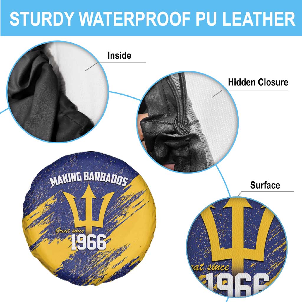 Black Barbadians Pride Est 1966 Spare Tire Cover - African Pride