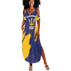 Black Barbadians Pride Est 1966 Summer Maxi Dress - African Pride