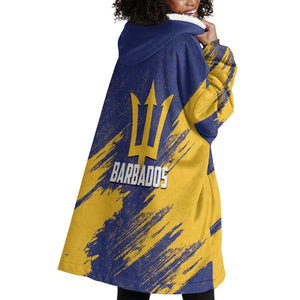 Black Barbadians Pride Est 1966 Wearable Blanket Hoodie - African Pride