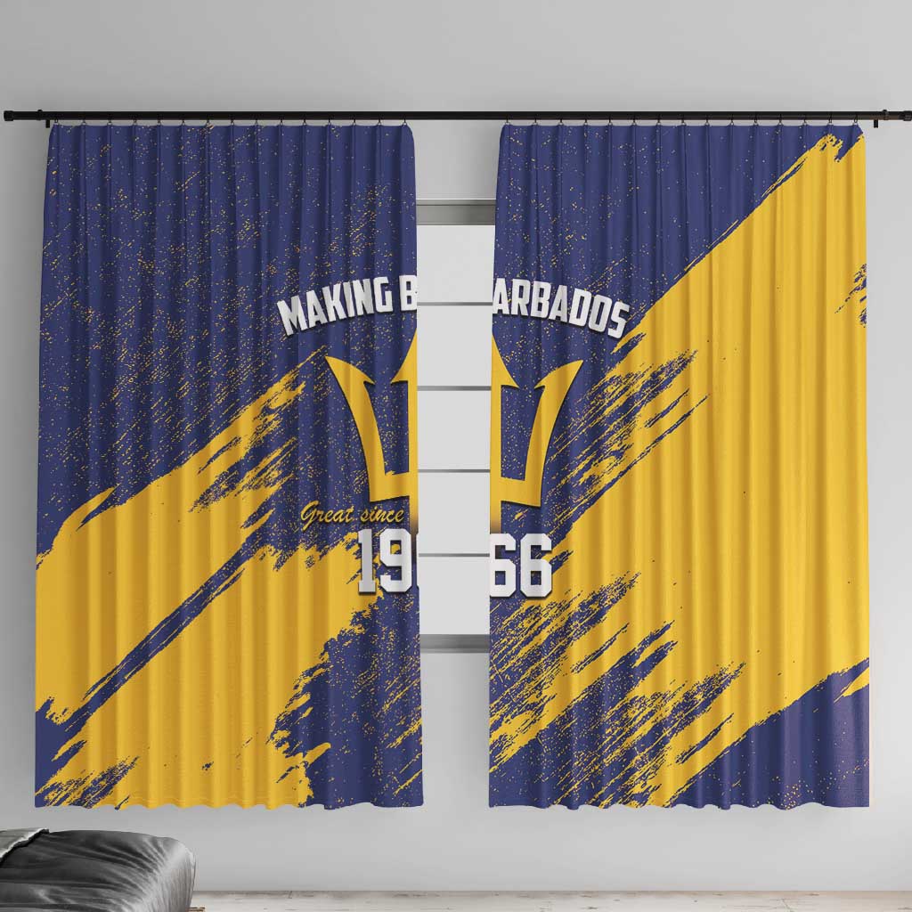 Black Barbadians Pride Est 1966 Window Curtain - African Pride