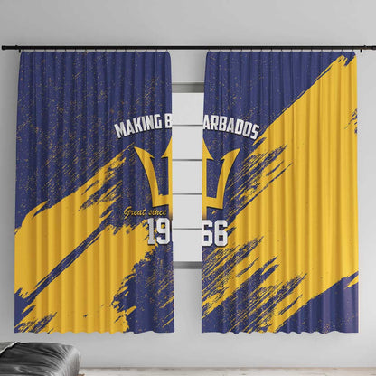 Black Barbadians Pride Est 1966 Window Curtain - African Pride