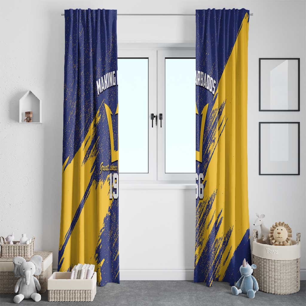 Black Barbadians Pride Est 1966 Window Curtain - African Pride