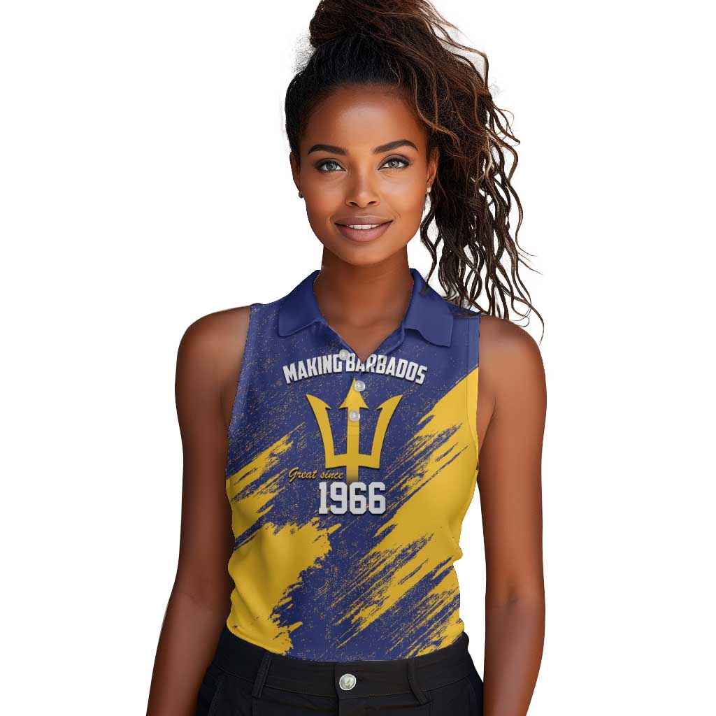 Black Barbadians Pride Est 1966 Women Sleeveless Polo Shirt - African Pride