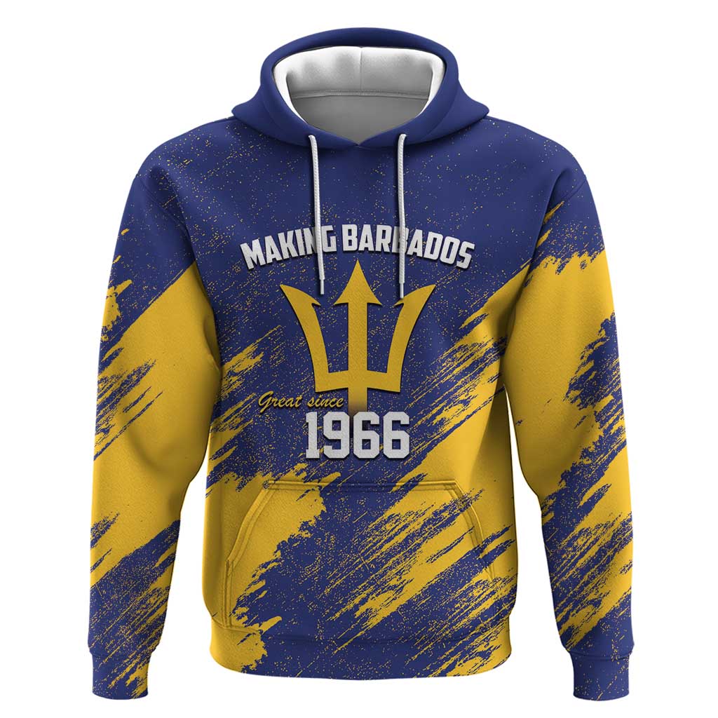Black Barbadians Pride Est 1966 Zip Hoodie - African Pride