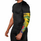 Personalized Black Jamaicans Crocodile Arm Sleeves Tropical Flowers Grunge Flag