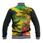 Personalized Black Jamaicans Crocodile Baseball Jacket Tropical Flowers Grunge Flag - African Pride