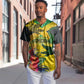 Personalized Black Jamaicans Crocodile Baseball Jersey Tropical Flowers Grunge Flag - African Pride