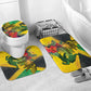 Personalized Black Jamaicans Crocodile Bathroom Set Tropical Flowers Grunge Flag