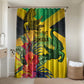 Personalized Black Jamaicans Crocodile Bathroom Set Tropical Flowers Grunge Flag