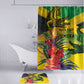 Personalized Black Jamaicans Crocodile Bathroom Set Tropical Flowers Grunge Flag