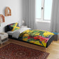 Personalized Black Jamaicans Crocodile Bedding Set Tropical Flowers Grunge Flag - African Pride