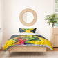 Personalized Black Jamaicans Crocodile Bedding Set Tropical Flowers Grunge Flag - African Pride