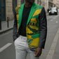 Personalized Black Jamaicans Crocodile Blazer Tropical Flowers Grunge Flag