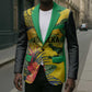 Personalized Black Jamaicans Crocodile Blazer Tropical Flowers Grunge Flag