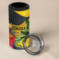 Personalized Black Jamaicans Crocodile 4 in 1 Can Cooler Tumbler Tropical Flowers Grunge Flag - African Pride