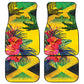 Personalized Black Jamaicans Crocodile Car Mats Tropical Flowers Grunge Flag - African Pride