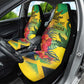 Personalized Black Jamaicans Crocodile Car Seat Cover Tropical Flowers Grunge Flag - African Pride