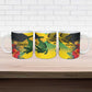 Personalized Black Jamaicans Crocodile Ceramic Mug Tropical Flowers Grunge Flag