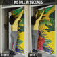 Personalized Black Jamaicans Crocodile Door Cover Tropical Flowers Grunge Flag