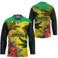 Personalized Black Jamaicans Crocodile Hockey Jersey Tropical Flowers Grunge Flag