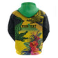 Personalized Black Jamaicans Crocodile Hoodie Tropical Flowers Grunge Flag - African Pride