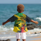 Personalized Black Jamaicans Crocodile Kid Hawaiian Shirt Tropical Flowers Grunge Flag - African Pride