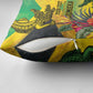 Personalized Black Jamaicans Crocodile Pillow Cover Tropical Flowers Grunge Flag