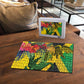 Personalized Black Jamaicans Crocodile Puzzle Tropical Flowers Grunge Flag