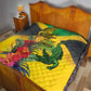 Personalized Black Jamaicans Crocodile Quilt Tropical Flowers Grunge Flag - African Pride