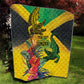 Personalized Black Jamaicans Crocodile Quilt Tropical Flowers Grunge Flag - African Pride