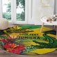 Personalized Black Jamaicans Crocodile Round Carpet Tropical Flowers Grunge Flag - African Pride