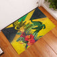 Personalized Black Jamaicans Crocodile Rubber Doormat Tropical Flowers Grunge Flag - African Pride