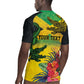 Personalized Black Jamaicans Crocodile Rugby Jersey Tropical Flowers Grunge Flag - African Pride