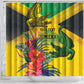 Personalized Black Jamaicans Crocodile Shower Curtain Tropical Flowers Grunge Flag - African Pride