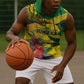 Personalized Black Jamaicans Crocodile Sleeveless Hoodie Tropical Flowers Grunge Flag - African Pride
