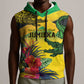 Personalized Black Jamaicans Crocodile Sleeveless Hoodie Tropical Flowers Grunge Flag - African Pride
