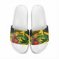 Personalized Black Jamaicans Crocodile Slide Sandals Tropical Flowers Grunge Flag