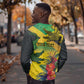 Personalized Black Jamaicans Crocodile Sweatshirt Tropical Flowers Grunge Flag - African Pride