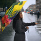 Personalized Black Jamaicans Crocodile Umbrella Tropical Flowers Grunge Flag