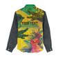 Personalized Black Jamaicans Crocodile Women Casual Shirt Tropical Flowers Grunge Flag - African Pride