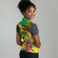 Personalized Black Jamaicans Crocodile Women Polo Shirt Tropical Flowers Grunge Flag - African Pride